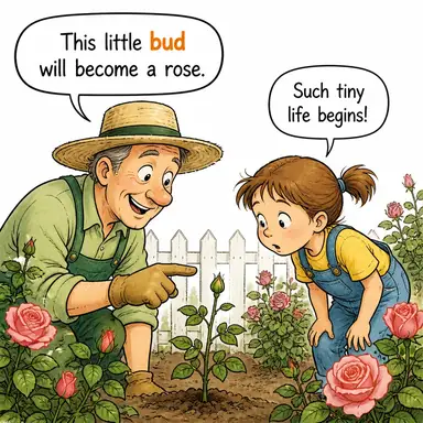bud (tomurcuk, filiz) karikatürü — diyalogla bağlam içinde öğren