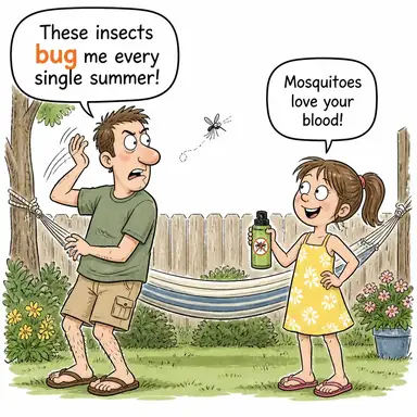bug (kızdırmak, rahatsız etmek, gizlice dinlemek) karikatürü — diyalogla bağlam içinde öğren