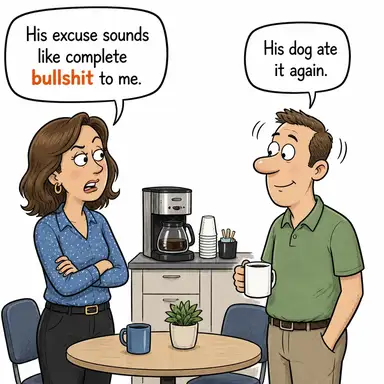 bullshit (saçmalık, zırva) karikatürü — diyalogla bağlam içinde öğren