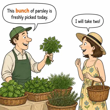 bunch (demet, salkım, grup) karikatürü — diyalogla bağlam içinde öğren