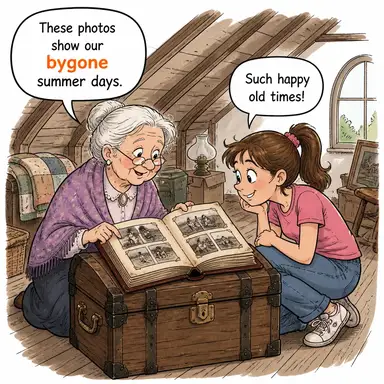 bygone (geçmiş, mazi, eskide kalmış) karikatürü — diyalogla bağlam içinde öğren