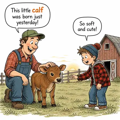 calf (baldır, dana) karikatürü — diyalogla bağlam içinde öğren