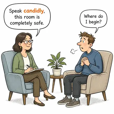 candidly (içtenlikle, samimiyetle, açıkça) karikatürü — diyalogla bağlam içinde öğren