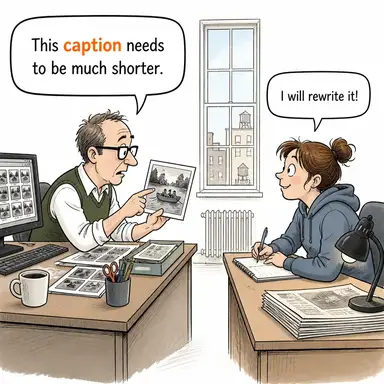 caption (resim altı yazısı, başlık) karikatürü — diyalogla bağlam içinde öğren