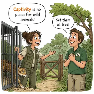 captivity (tutsaklık, esaret) karikatürü — diyalogla bağlam içinde öğren