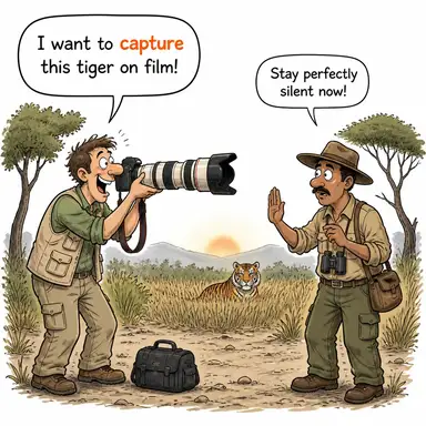 capture (yakalamak, ele geçirmek, zapt etmek) karikatürü — diyalogla bağlam içinde öğren