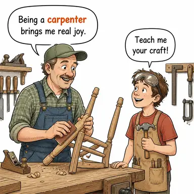 carpenter (marangoz) karikatürü — diyalogla bağlam içinde öğren