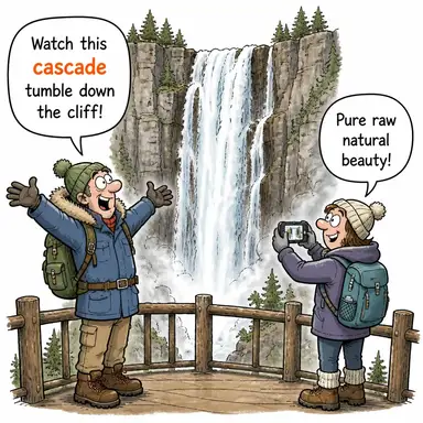 cascade (çağlayan, şelale, ardışık dökülmek) karikatürü — diyalogla bağlam içinde öğren
