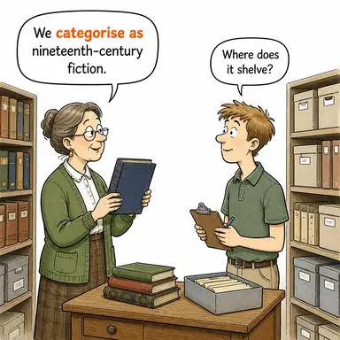 categorise as (... olarak sınıflandırmak/kategorize etmek) karikatürü — diyalogla bağlam içinde öğren