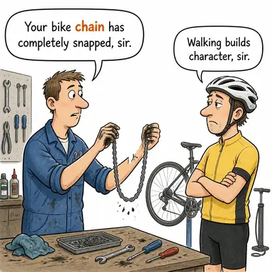 chain (zincir, seri) karikatürü — diyalogla bağlam içinde öğren