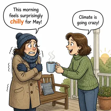 chilly (serin, soğuk; mesafeli (davranış)) karikatürü — diyalogla bağlam içinde öğren