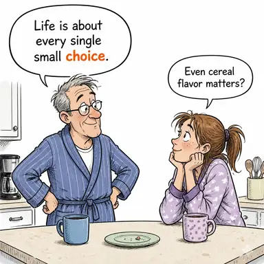 choice (seçenek, tercih, seçim) karikatürü — diyalogla bağlam içinde öğren