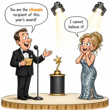 chosen (seçilmiş) karikatürü — diyalogla bağlam içinde öğren