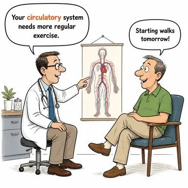 circulatory (dolaşım ile ilgili (kan vb.)) karikatürü — diyalogla bağlam içinde öğren