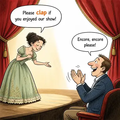 clap (alkışlamak) karikatürü — diyalogla bağlam içinde öğren