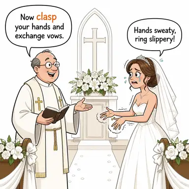 clasp (sıkıca tutmak, kenetlemek) karikatürü — diyalogla bağlam içinde öğren