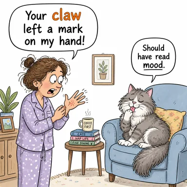 claw (pençe; pençelemek) karikatürü — diyalogla bağlam içinde öğren
