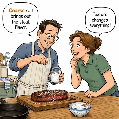 coarse (pütürlü, kaba (doku/davranış), adi) karikatürü — diyalogla bağlam içinde öğren