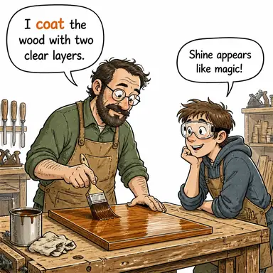 coat (kaplamak (yüzeyi); palto) karikatürü — diyalogla bağlam içinde öğren