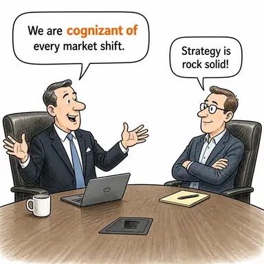 cognizant of (bir şeyin bilincinde/farkında olmak) karikatürü — diyalogla bağlam içinde öğren