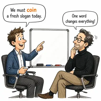 coin (yeni bir sözcük/deyim türetmek; madeni para) karikatürü — diyalogla bağlam içinde öğren