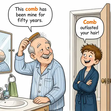 comb (tarak) karikatürü — diyalogla bağlam içinde öğren