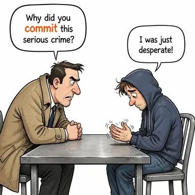 commit ((suç) işlemek; kalkışmak) karikatürü — diyalogla bağlam içinde öğren
