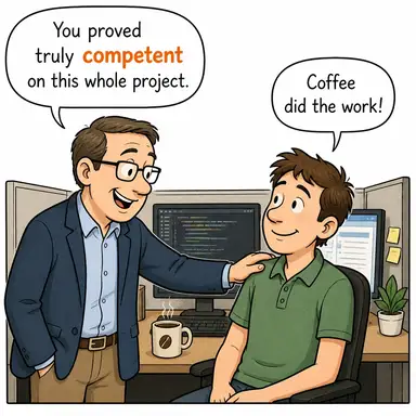 competent (yetkin, ehil, becerikli) karikatürü — diyalogla bağlam içinde öğren