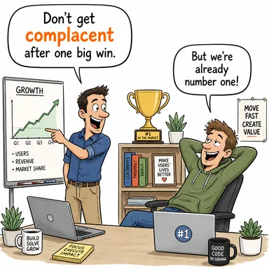 complacent (rehavete kapılmış, halinden memnun (gelişime kapalı)) karikatürü — diyalogla bağlam içinde öğren