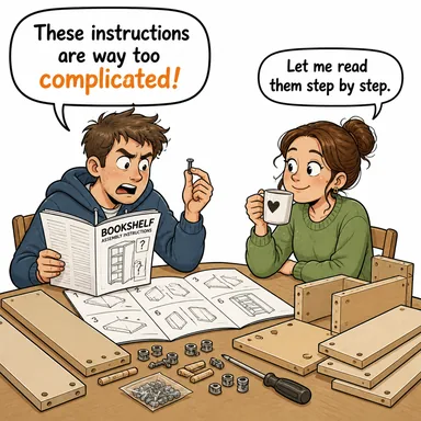 complicated (karmaşık, çetrefilli) karikatürü — diyalogla bağlam içinde öğren