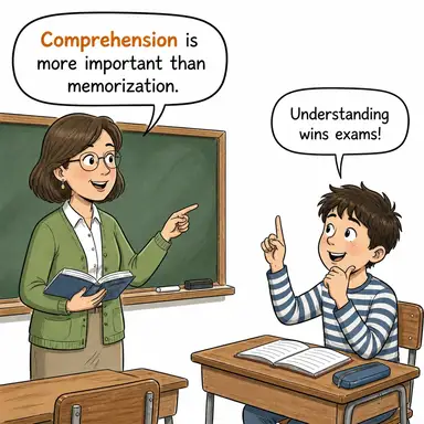 comprehension (kavrama, anlama, idrak) karikatürü — diyalogla bağlam içinde öğren