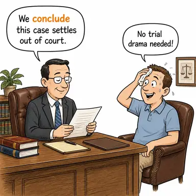 conclude (sonuçlandırmak, karara varmak, (anlaşma) imzalamak) karikatürü — diyalogla bağlam içinde öğren
