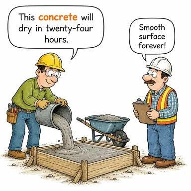 concrete (somut, beton) karikatürü — diyalogla bağlam içinde öğren