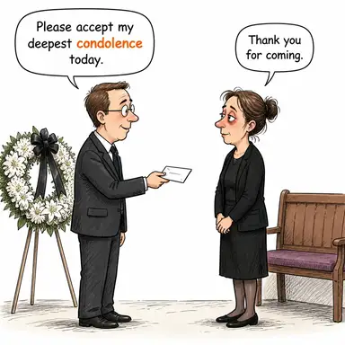 condolence (başsağlığı, taziye) karikatürü — diyalogla bağlam içinde öğren