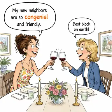 congenial (kafa dengi, uyumlu, cana yakın) karikatürü — diyalogla bağlam içinde öğren