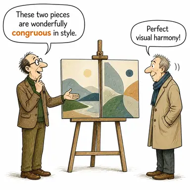 congruous (uyumlu, ahenkli) karikatürü — diyalogla bağlam içinde öğren